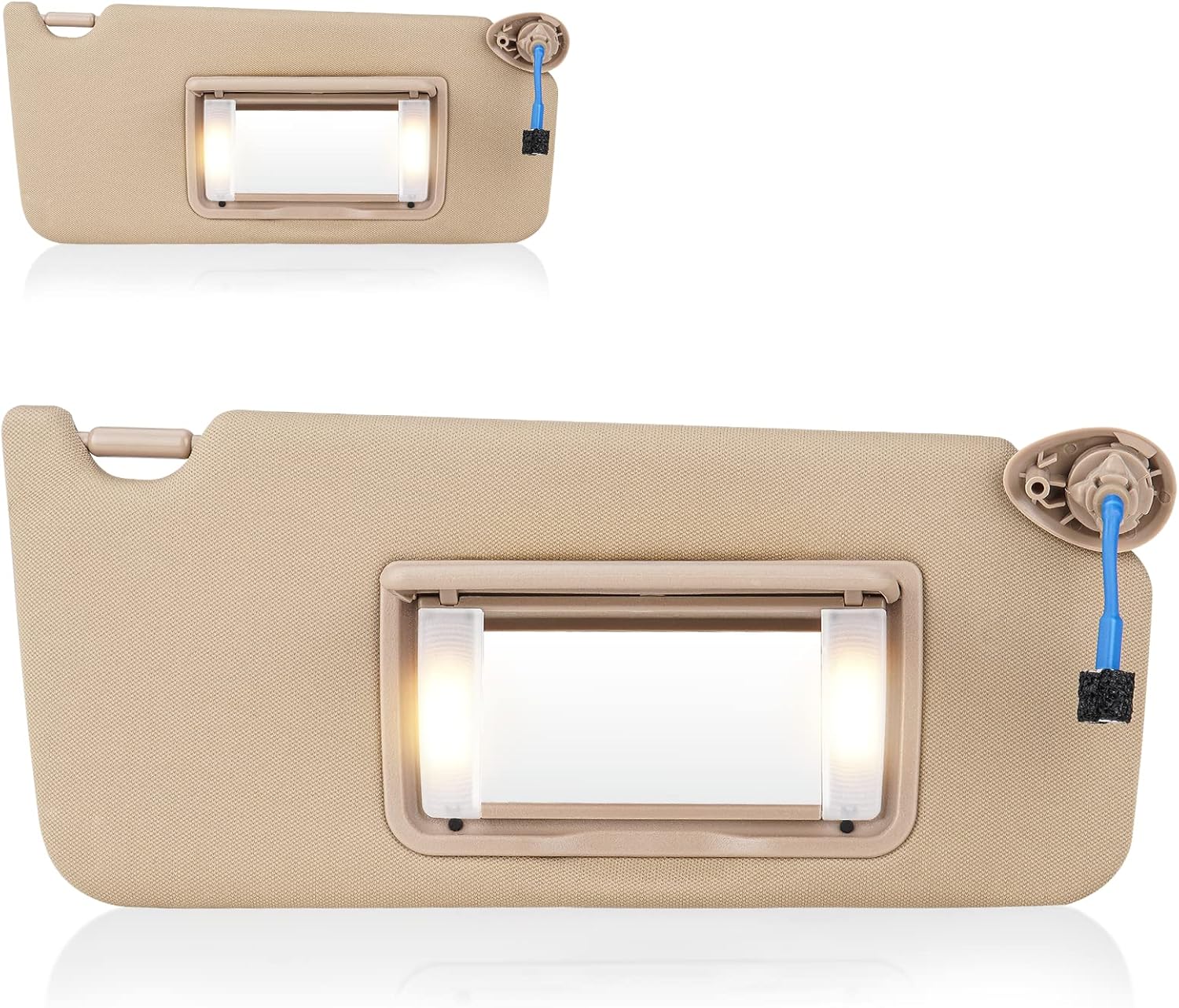 Sun Visor for 2008-2017 Honda Accord, Beige Left & Right Side Sunvisor with Vanity Mirror Light,Replacement 83280TA0A91ZB 83230TA0A91ZA
