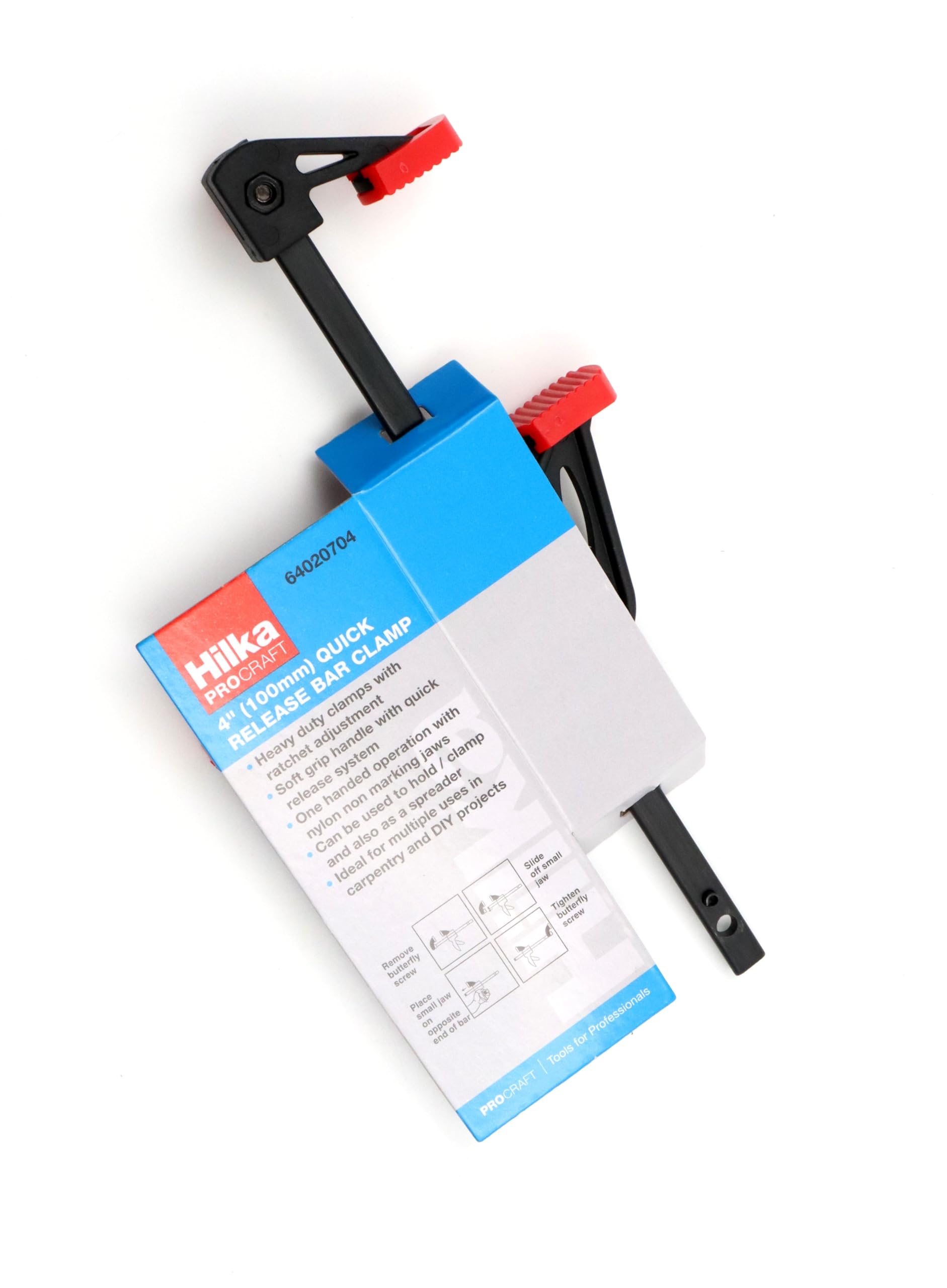 Hilka 64020704 4" (100mm) Quick Release Bar Clamp, Black - Image 3