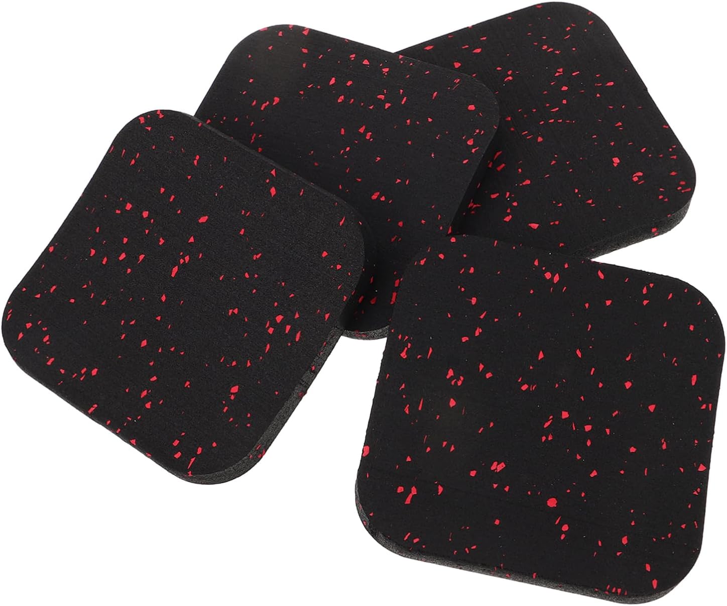 VICASKY 4Pcs Treadmill Mats Vibration Rubber Pads for Exercise Equipment Furniture Gym Noise Reducing Durable Speckled Design for Home Use