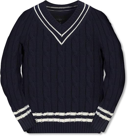 Gioberti Kids and Boys 100% Cotton V-Neck Cable Knit Sweater