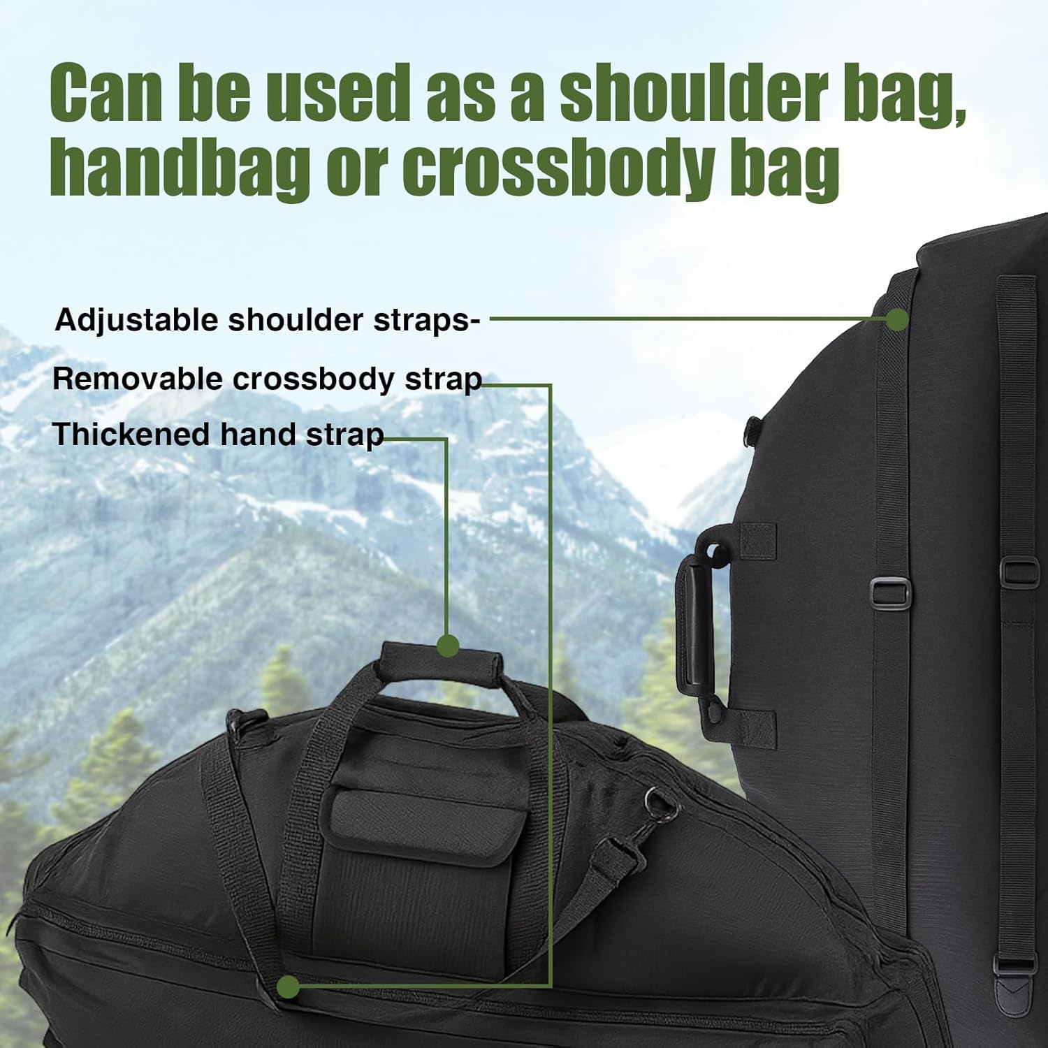 Compound Bow Case Soft Bow Padded Case Lightweight Carry Bag with Arrow Pocket and 3 Multipurpose Storage Pockets for Archery Accessories (Black)