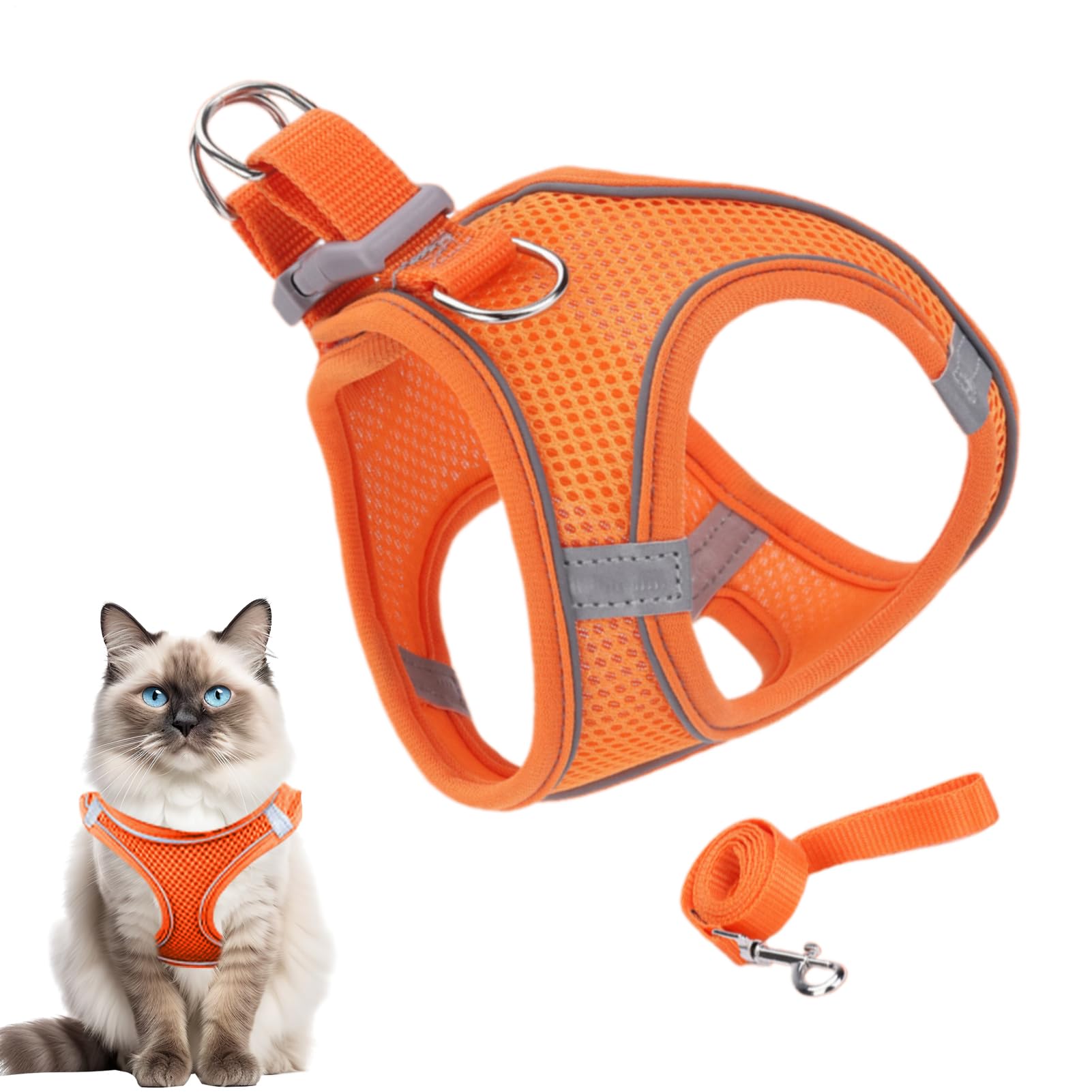 Cat Walking Harness,Adjustable Cat Harness for Walking | Puppy Vest Collar Pet Supplies for Safety Training Travel Hiking Backpack Outdoor Adventures