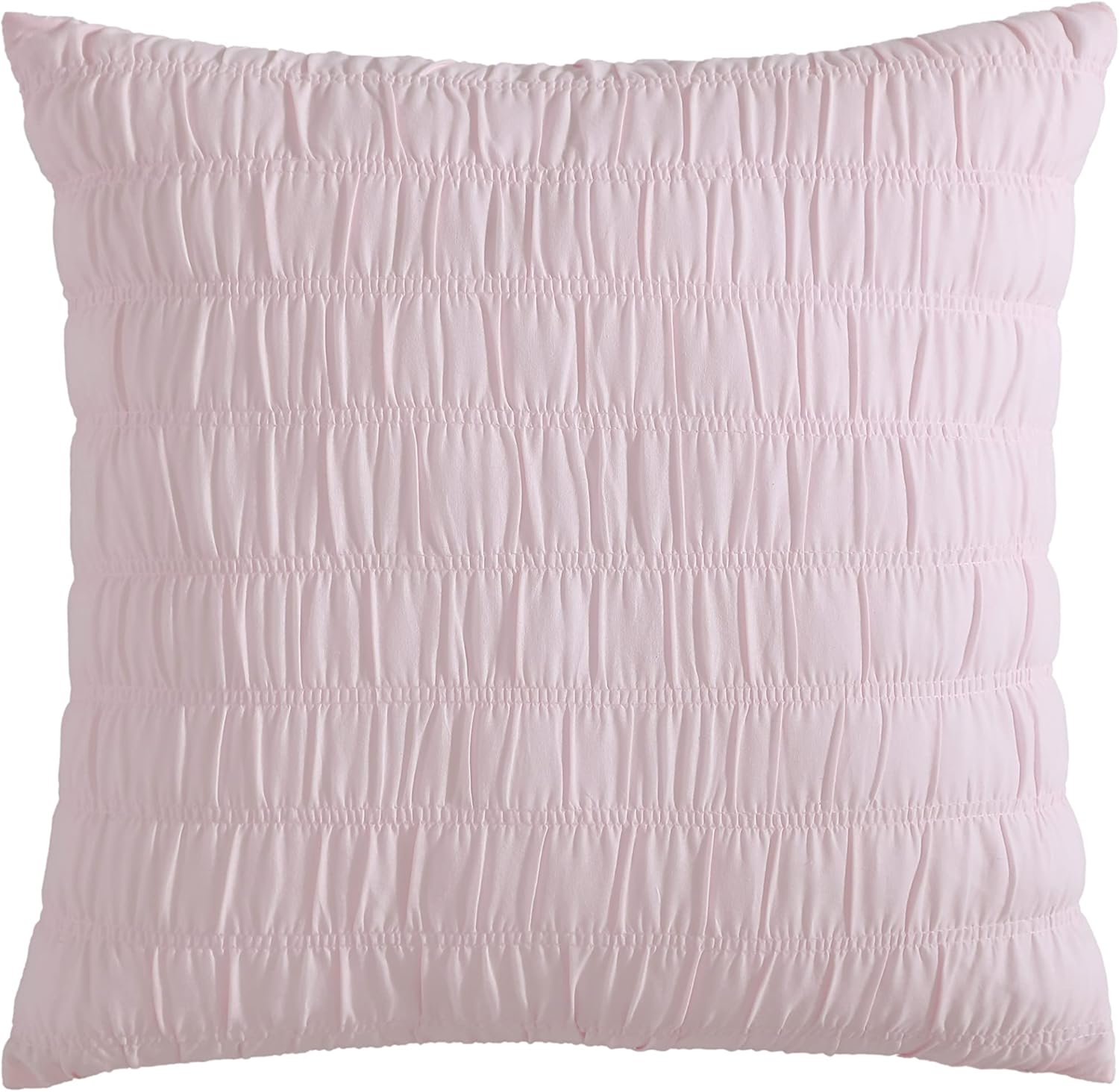 Shabby Chic® - Throw Pillow, Ruched Cotton Bedding with Hidden Zipper, Vintage Inspired Home Decor (Aiden White, 20" x 20")