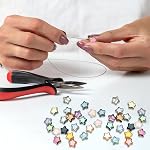 100 PCS Star Shape Glass Beads, Multi-Colored Plated Spacer Beads, 8mm Assorted Glass Bead Charms for DIY Crafts Bracelets Necklaces Earrings Jewellery Making