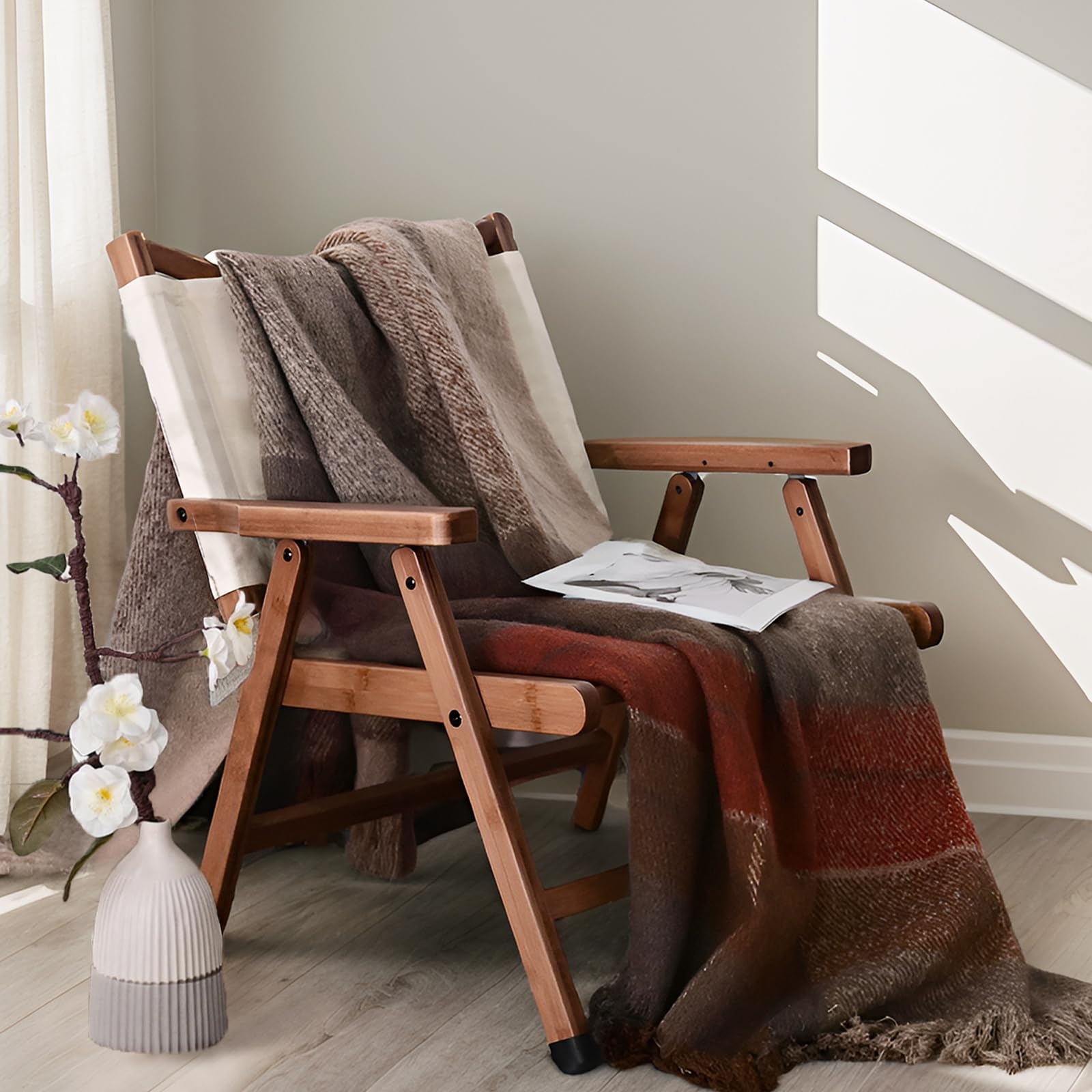 ZonLi Throw Blanket, 50" x 60" Brown Decorative Classic Blankets with Tassel for Couch, Bed, Sofa, Chair, Outdoor, Cozy Warm Lightweight Blankets (Brown& Red)