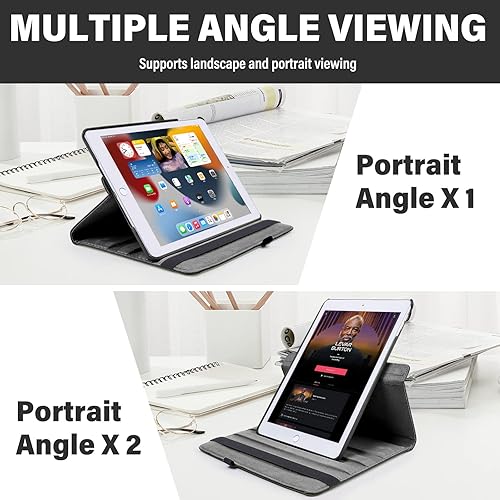 Miniatura 4 de LRCXL Funda para iPad Air 2  iPad 6 5 generación 9.7 pulgadas  Funda giratoria de 360 grados para iPad Air 9.7 pulgadas (modelo 2018 2017) con