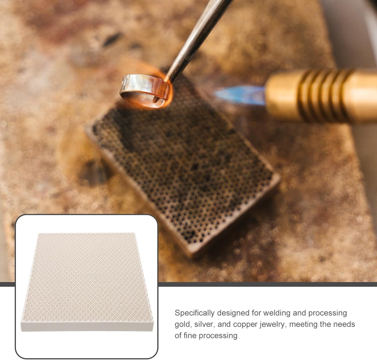 Tofficu Honeycomb Soldering Board for Jewelry Soldering Refractory Honeycomb Panel for Silver Copper and Gold Welding Heat Resistant Insulation Craft Board 7.87 X 5.62 X 0.51 in