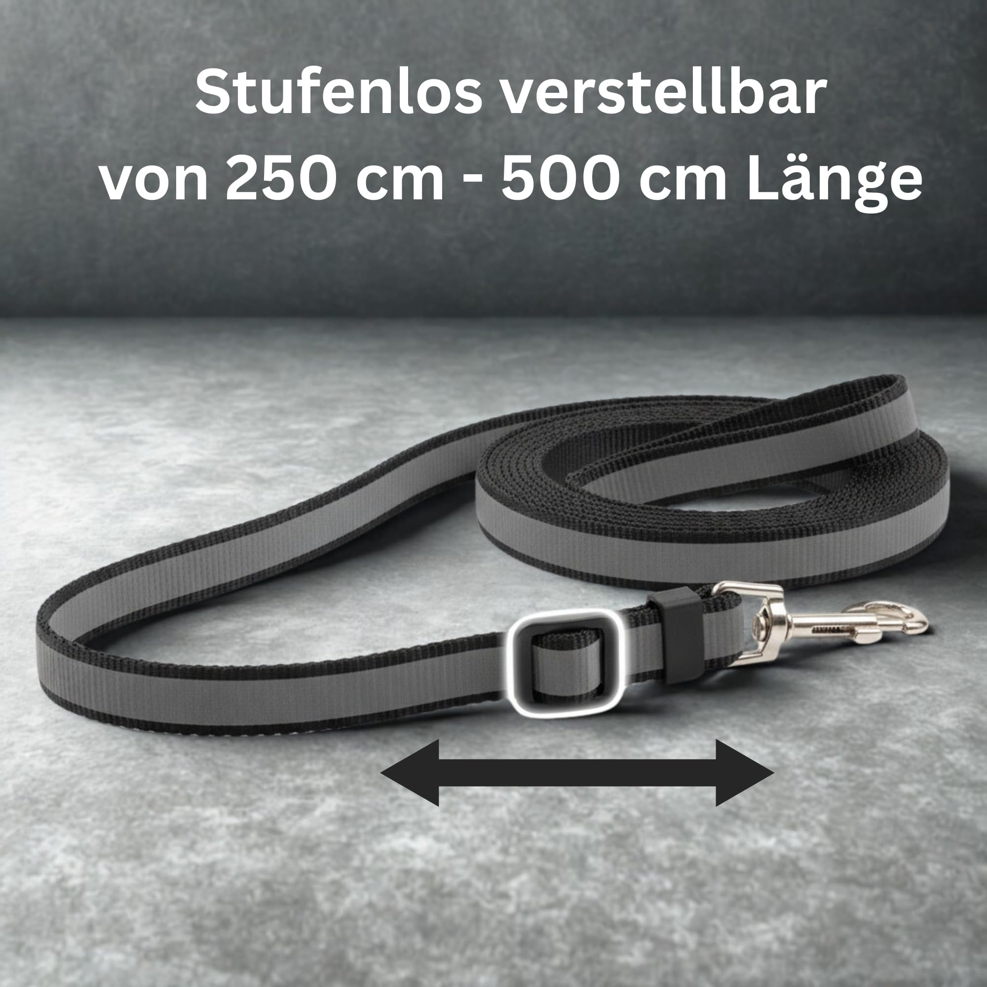 Beroni® Katzenleine lang 3m, 5m stark reflektierend stufenlos verstellbar, Leine für Katzen schwarz für Halsband und Katzengeschirr Balkon, Garten und Auto (5 Meter)