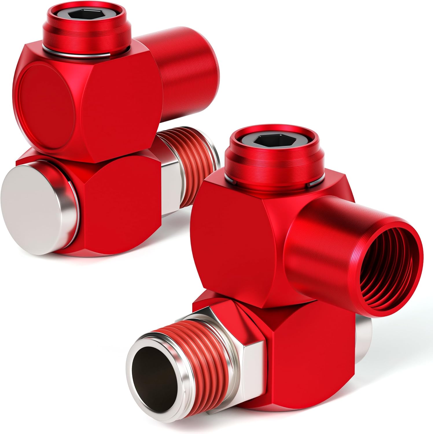 TAILONZ PNEUMATIC Red 1/4 Inch Air Tool Swivel Fitting 360