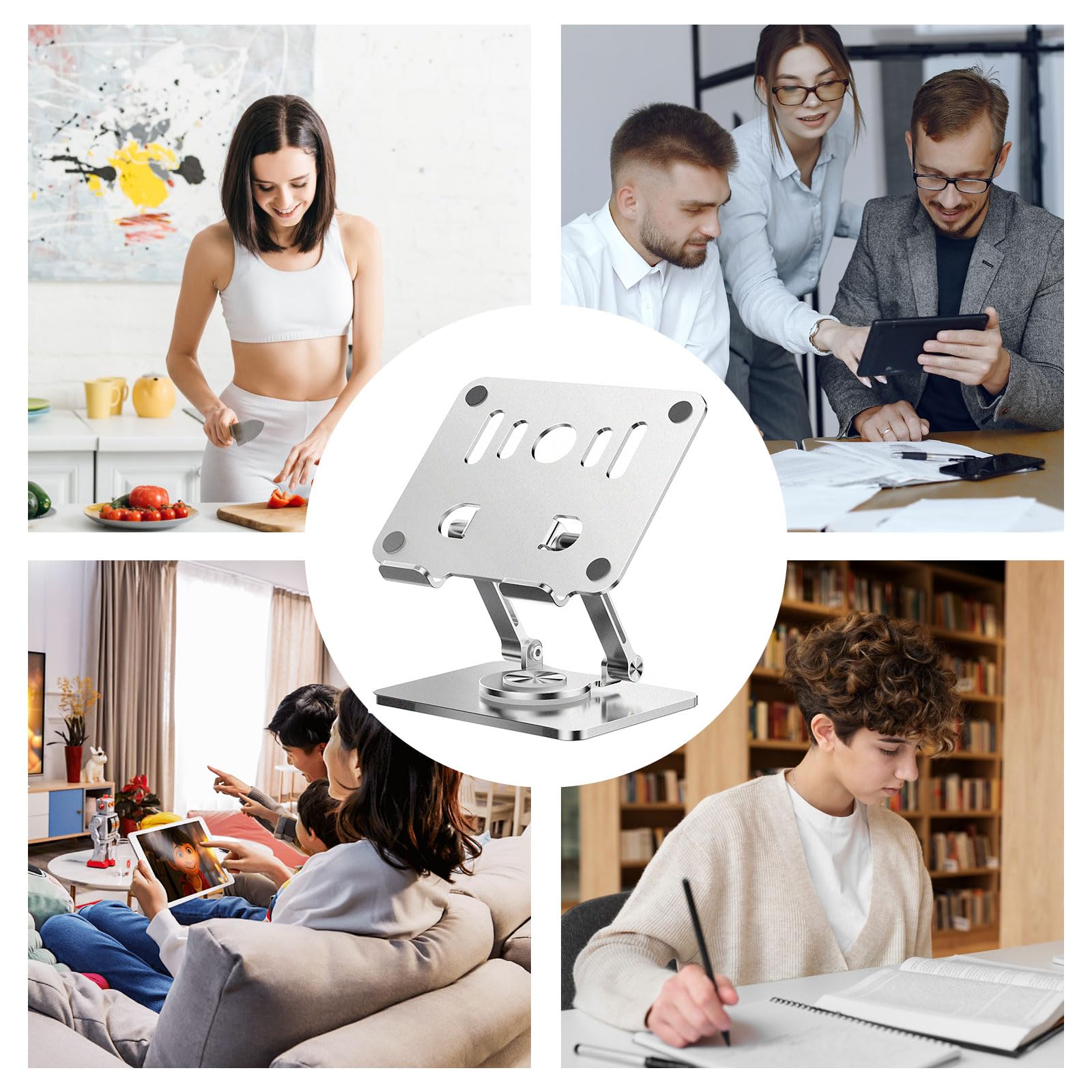 Supporto Tablet Girevole a 360° Regolabile Compatibile con 4-13'' iPad Android