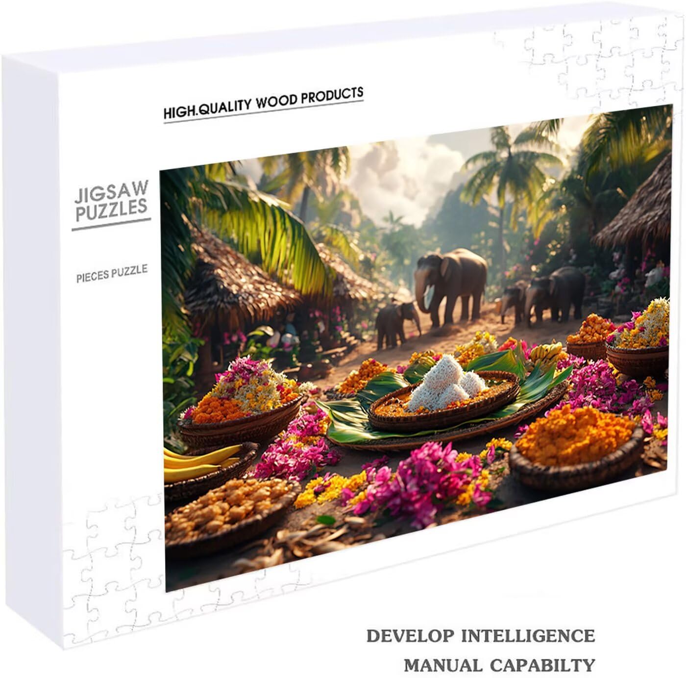 Puzzle 3000 sztuk Indie, Puzzle 3000 sztuk dla dorosłych słoń, drewniane puzzle dla dorosłych 120 x 80 cm, puzzle dla całej rodziny obrazy dekoracja salonu nowoczesny prezent kobieta RXPT-9604