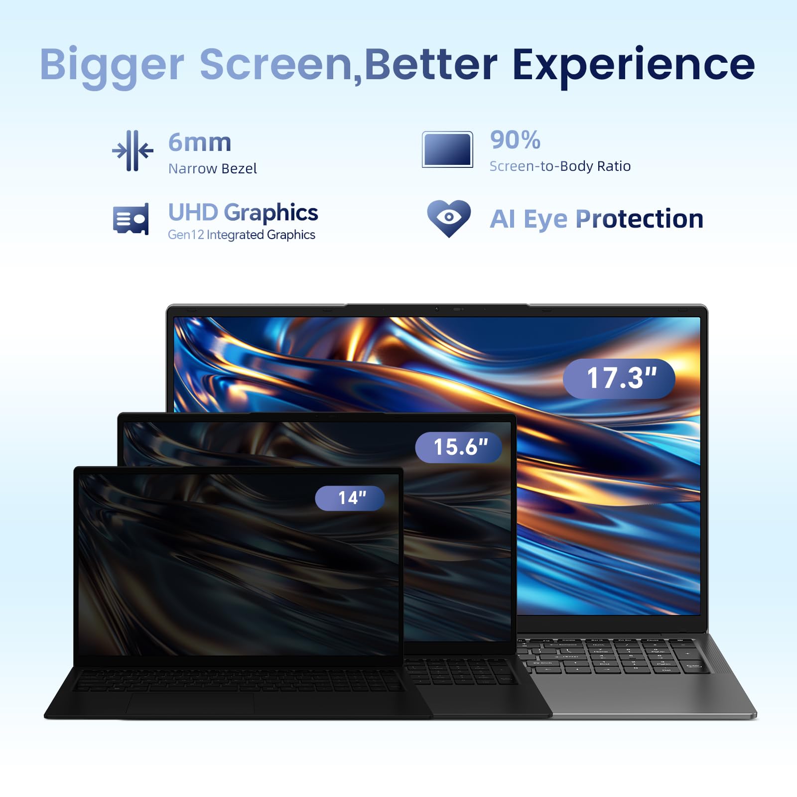 TECLAST PC Portatile 17.3 Pollici, 16GB RAM 512GB SSD Notebook, Intel N95 Computer Portatile, 2.4/5.0G WiFi, BT5, Webcam, Tastiera Backlit, Slot Antifurto per Laptop, Mouse Wireless Incluso