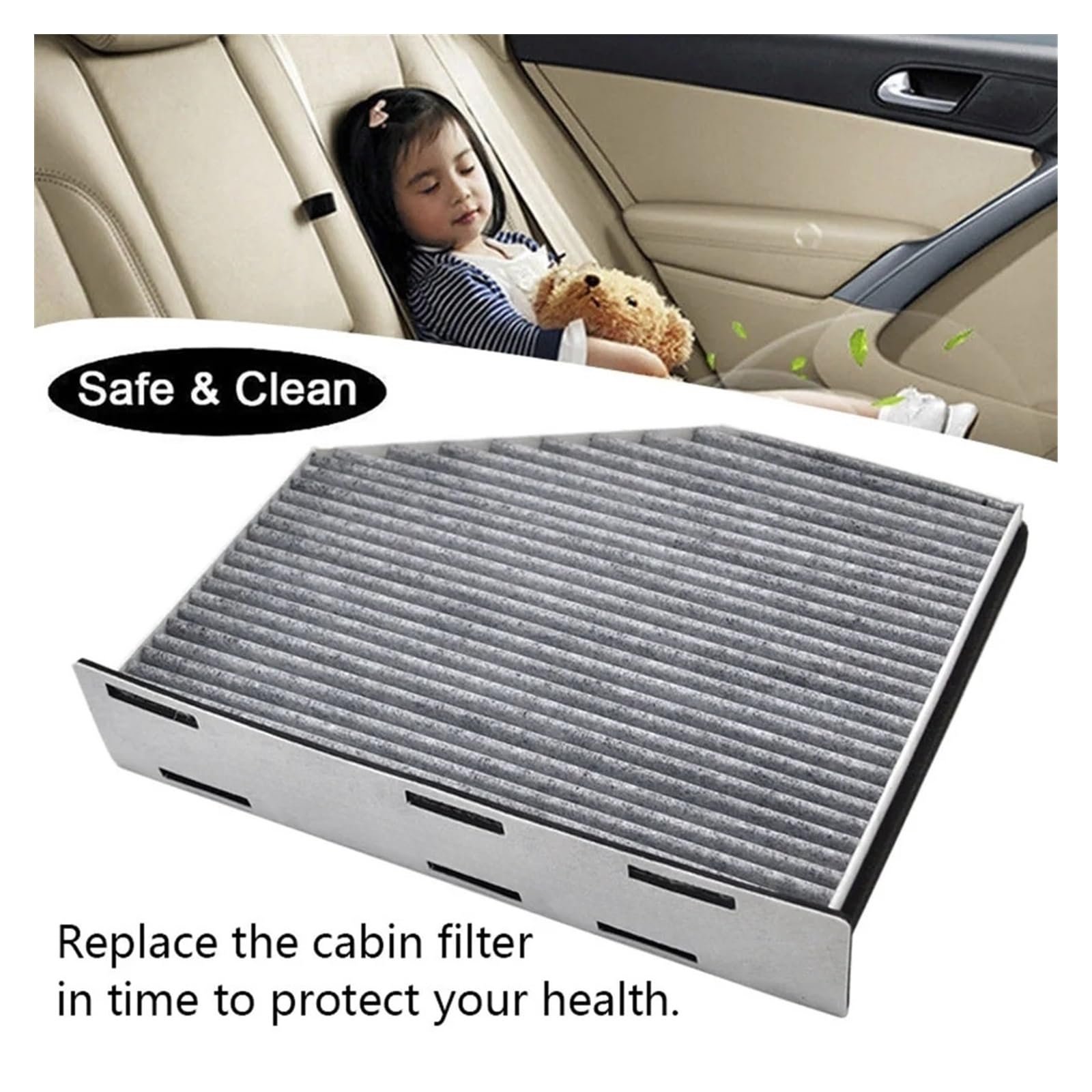 Filtro De Aire De Cabina De Coche para Vo&lkswagen Beetle Caddy Golf Passat Sharan Tiguan TouranCC EOS Scirocco Carbón Activado Filtros Auto