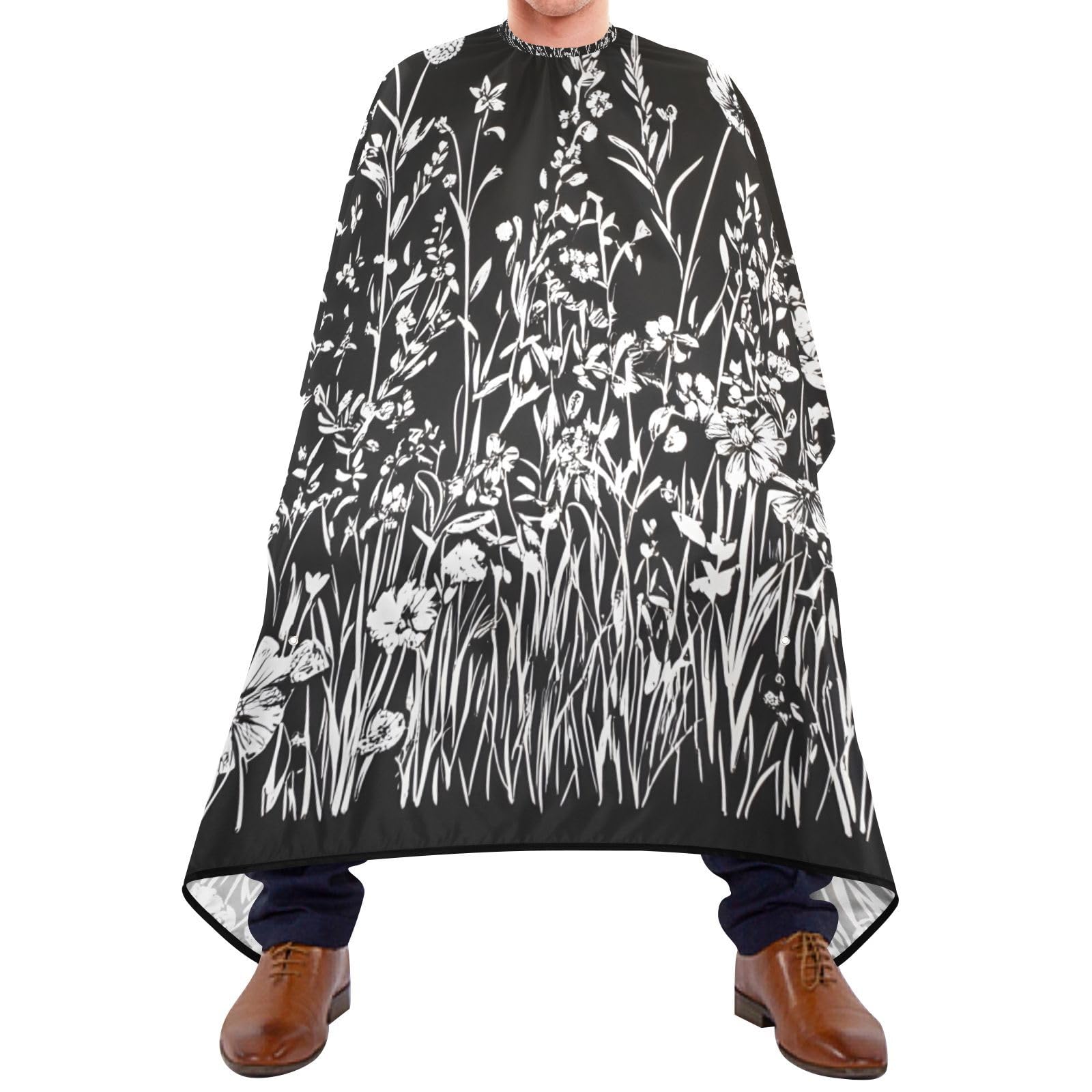 Hezely Wild Flower Hair Dye Cape, Barber Cape for Adults,Waterproof Salon Cape,Waterproof Hairdressing Styling Hair Cutting, 65