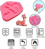 Vista 3 de Moldes de silicona de chocolate, 3 paquetes de moldes de fondant de animales Sika para decoración de pasteles con temática de animales del bosque