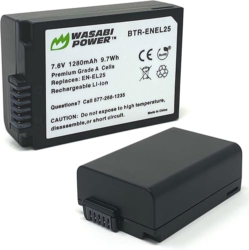 Wasabi Power Batería (paquete de 2) para Nikon EN-EL25 compatible con Nikon Z50, Nikon Z 50, Nikon Z fc