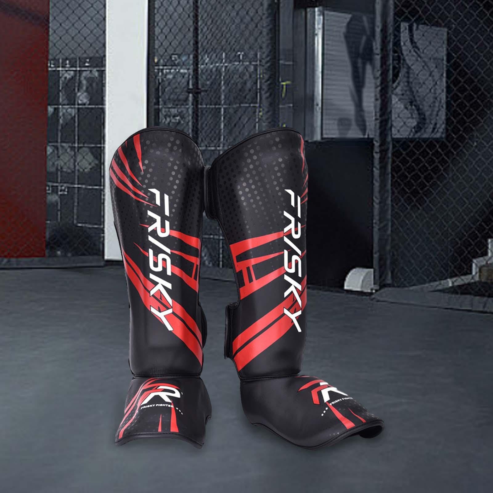 F Fityle Espinilleras Muay Thai, espinilleras, Almohadillas de Empeine, Equipo de Entrenamiento, espinilleras Profesionales, Protector de espinillas para
