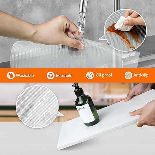 Miniatura 5 de Revestimientos para armarios de cocina, revestimientos de gabinetes no adhesivos para cocina, estantes, refrigeradores, 16 pulgadas x 20 pies,