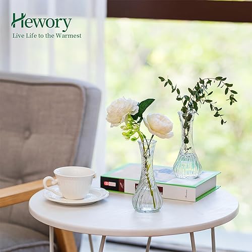 Miniatura 3 de Hewory - Juego de 12 jarrones pequeños para flores, jarrones transparentes a granel, bonitos jarrones de cristal para centros de mesa, mini jarrón