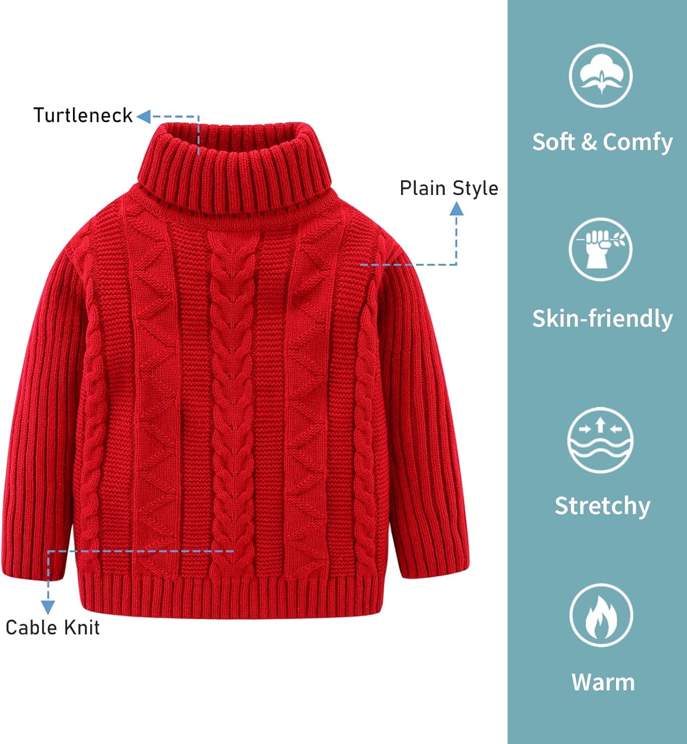 LittleSpring Little Boys Girls Pullover Sweaters Knitted Long Sleeve Warm Tops - Image 3