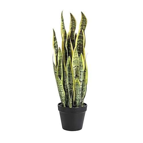 Artificial Snake Plant 26 inches Fake Sansevieria Artificial Potted Plants