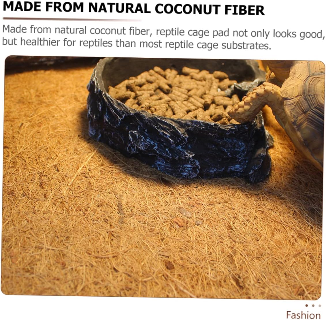 MERRYHAPY Coconut Fiber Reptile Mat Pet Terrarium Substrate Reptile Bedding Terrarium Carpet for Bearded Dragon Snake Tank Accessories Easy-Cut Slip