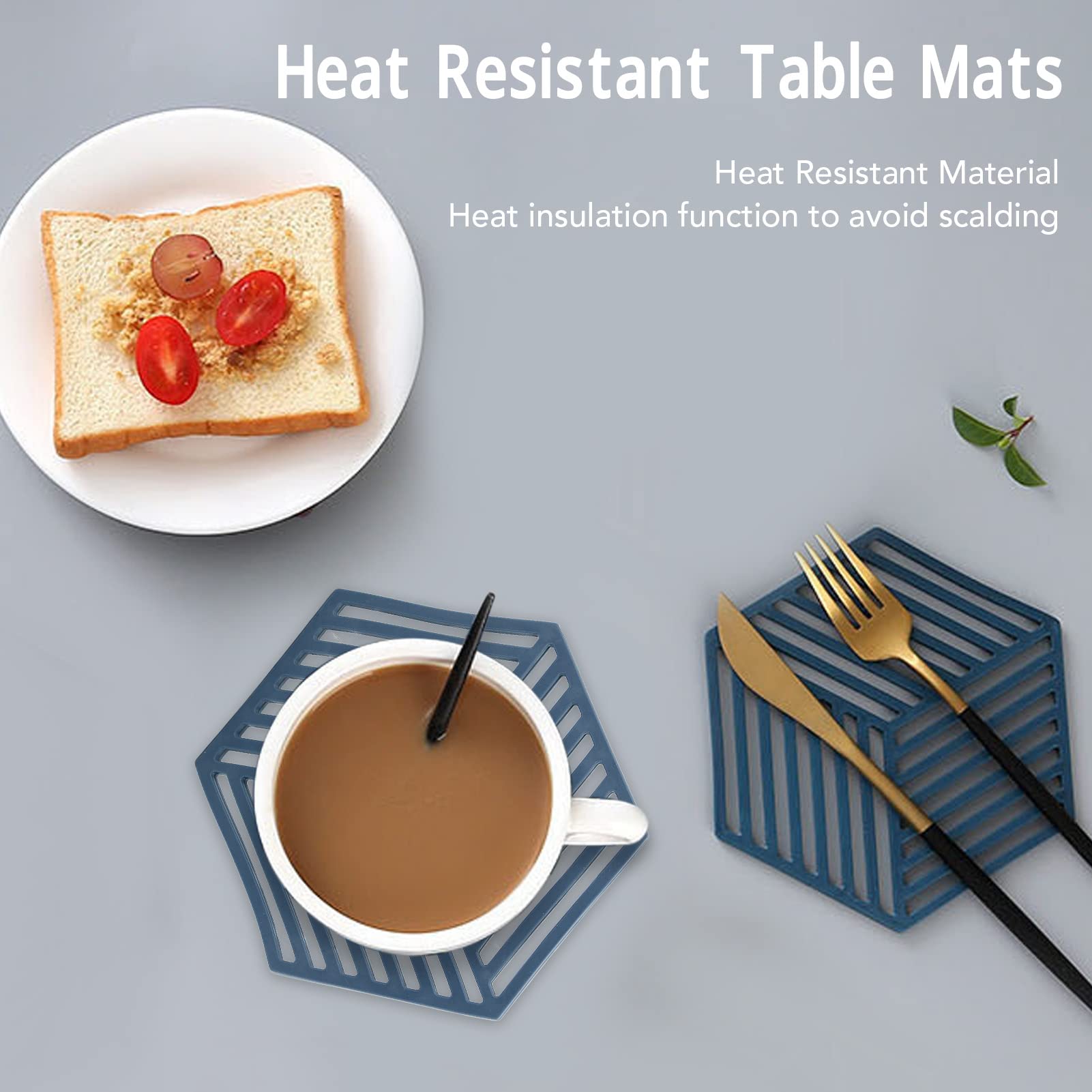 Set Di 5 Sottobicchieri In Silicone – Multiuso, Antiscivolo, Resistenti Al Calore 240°C, Design A Nido D'Ape - 2