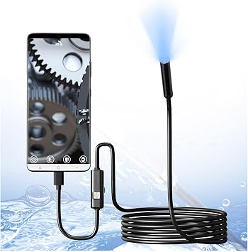 Endoscope Camera,8mm Waterproof Inspection Camera with Light,Type-C Direct Camera Hd 1 Million Industrial Endoscope, Automotive Maintenance for Wall/Automotive/Engine ISize2M Hard Wire