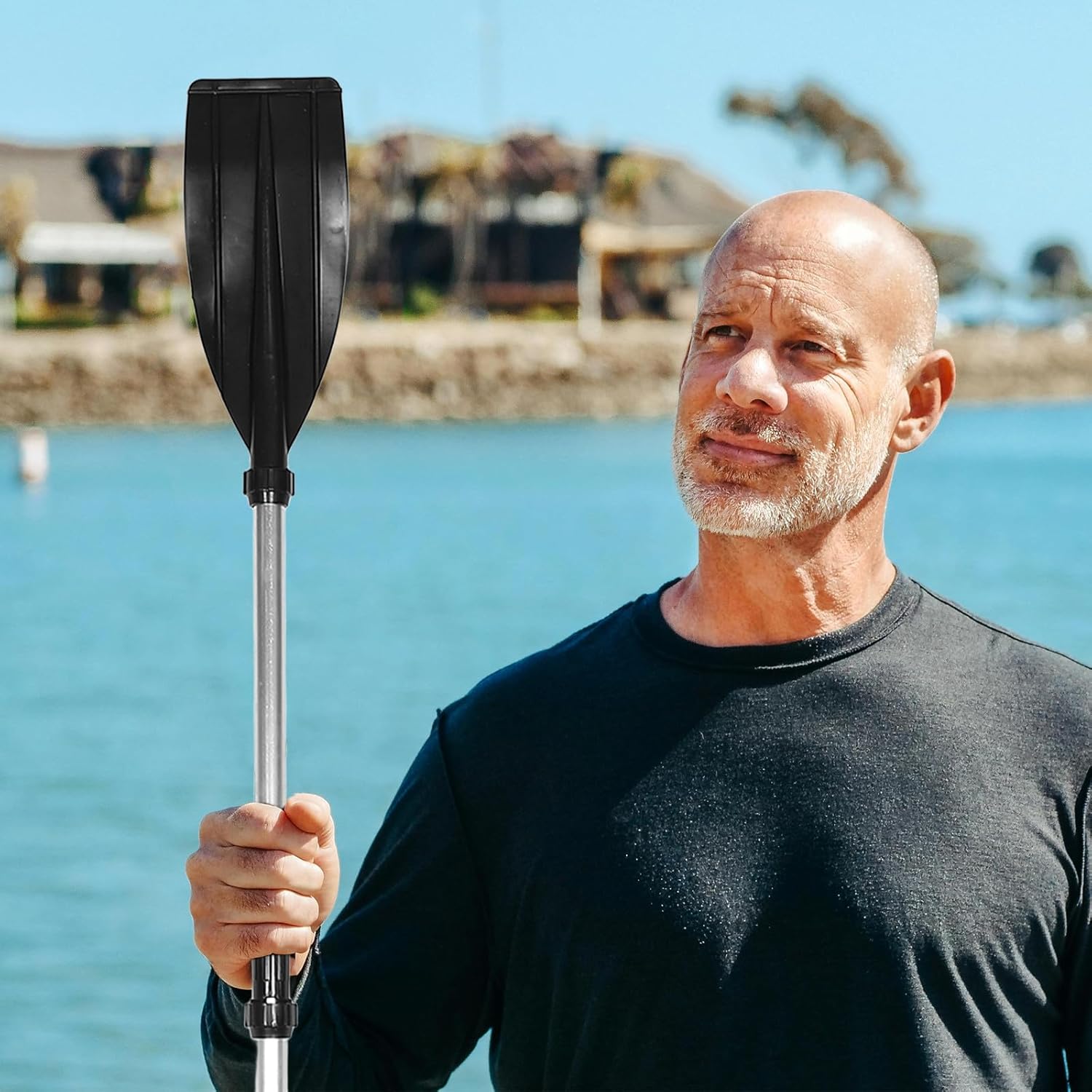 Aluminum Alloy Kayak Paddle Set, Lightweight Inflatable Boat Oars with Plastic Handles, 2pcs Canoe Paddle Replacement for Fishing and Paddleboard Use