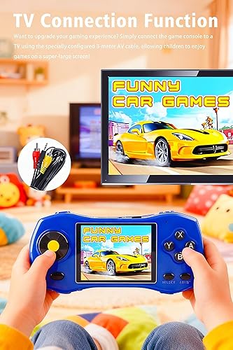 Miniatura 5 de Consola de juegos para niños, pantalla de 3 pulgadas, diseño de automóvil deportivo, 250 juegos de 64 bits, TV conectable, videojuegos portátiles