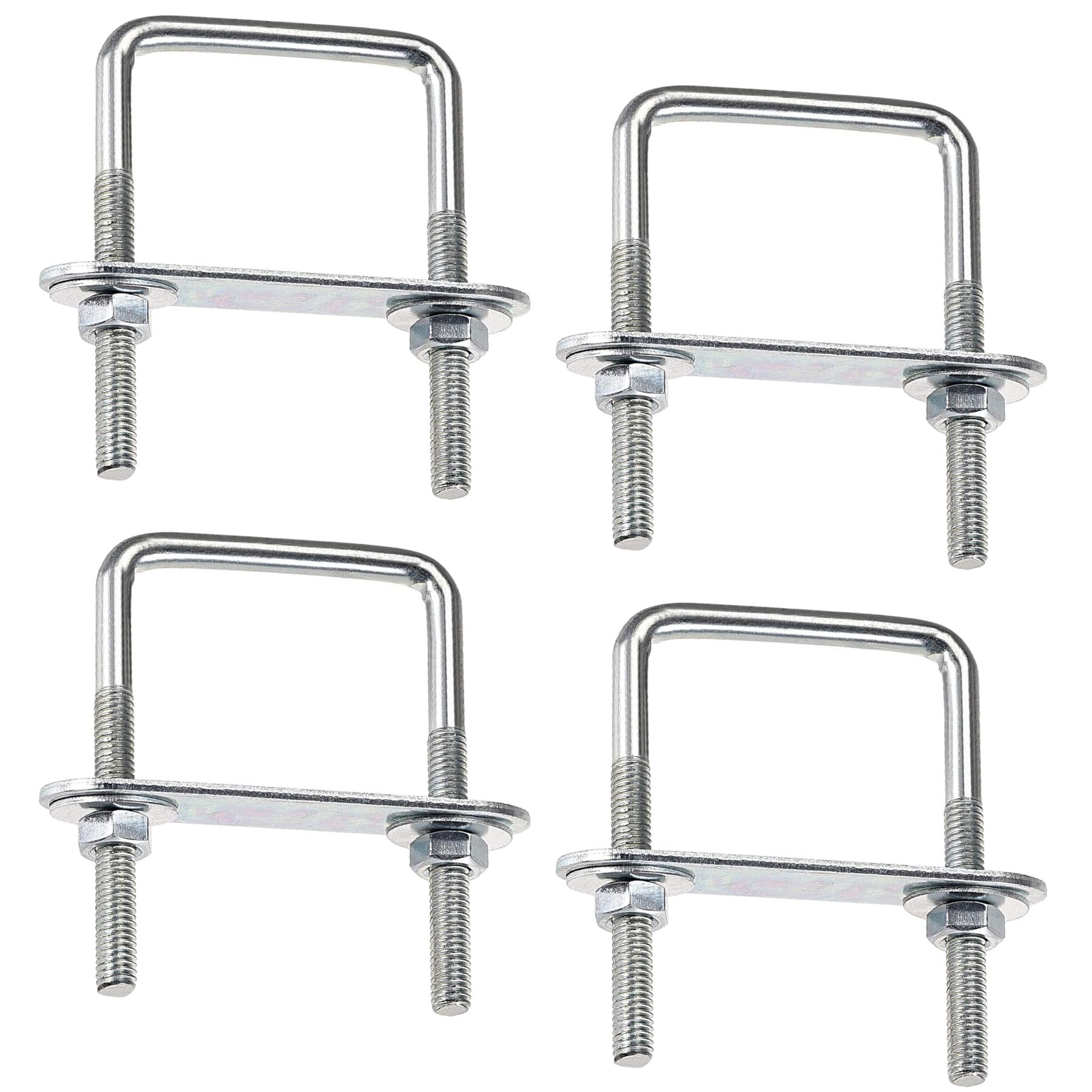 LEPEVNEY 4 Sets M6 Square U-Bolts 42mm Inner Width 70mm Length with Nuts, Plates & Washers