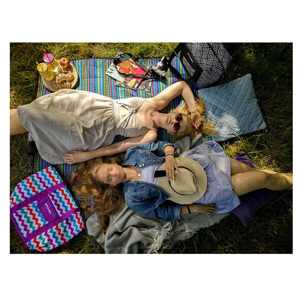 Tapis de Plage Anti Sable Imperméable 200 x 200cm Portable Léger Couverture de Plage Tapis de Picnic, pour Camping, Parc, Yoga, Randonnée, Voyage, B