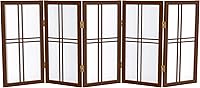Vista 22 de Pantalla Shoji de doble cruz corta para escritorio de 2 pies - Negro - 3 paneles