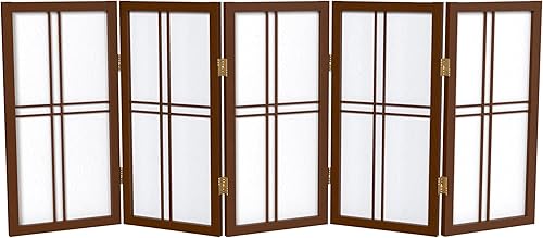 Miniatura 23 de Pantalla Shoji de doble cruz corta para escritorio de 2 pies - Nogal - 6 paneles Walnut,Negro
