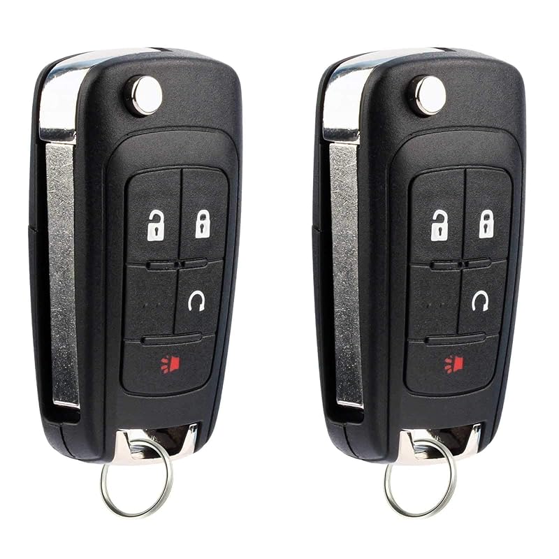 Controle remoto automotivo com chave canivete para GMC Terrain, Buick Encore, Chevrolet Equinox e Impala 2010 a 2019 USARemote OHT01060512 20873622, 4 botões, kit com 2 unidades