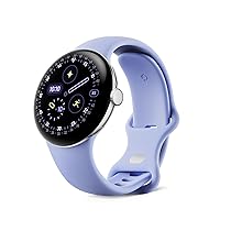 Google Pixel Watch 4 (41 mm) – Smartwatch Android con tracker per fitness e benessere, e assistente virtuale Gemini – Cassa in alluminio argento lucido – Cinturino sportivo viola ametista – LTE