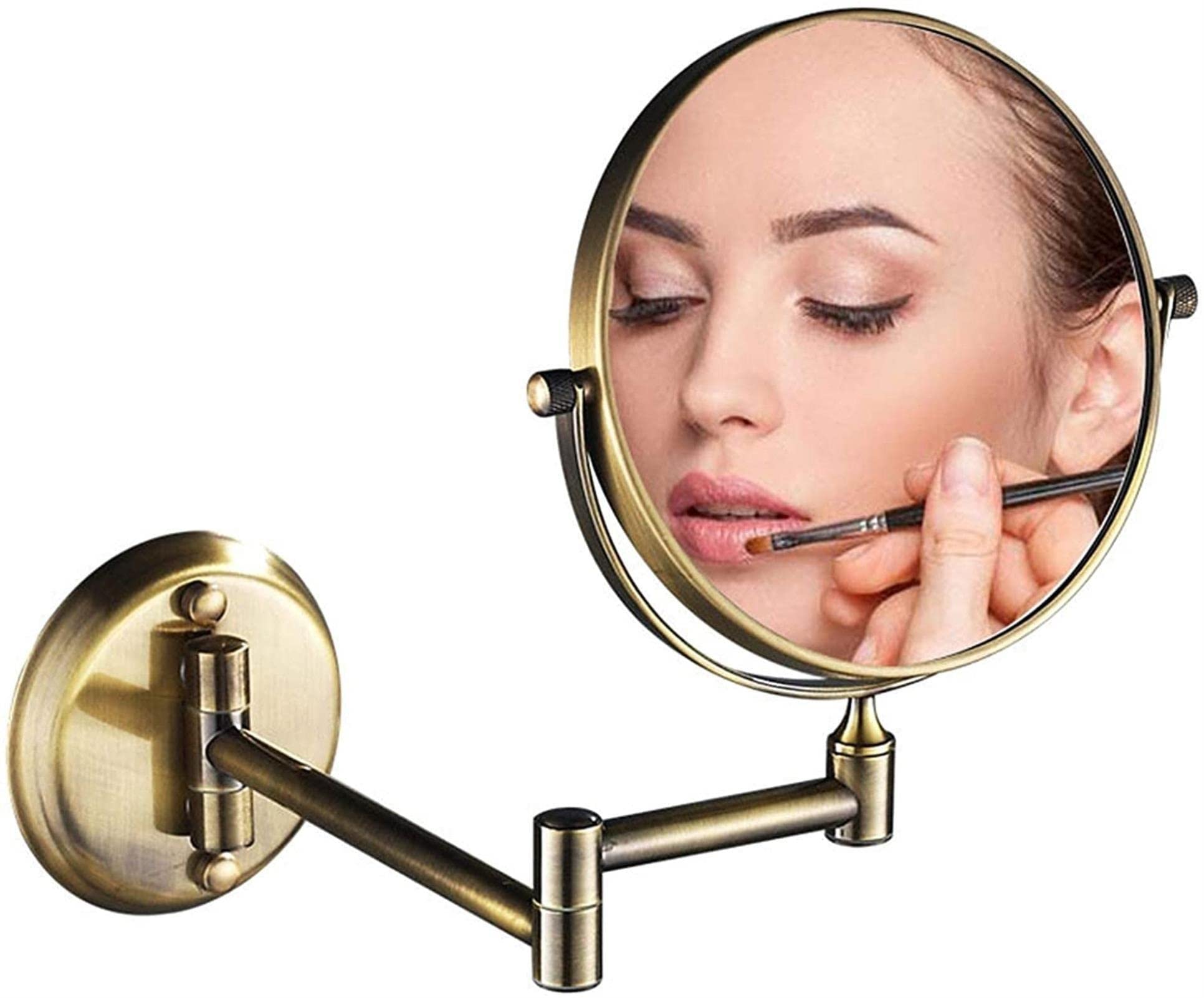 Miroir de courtoisie extensible à 360° double face pour salle de bain