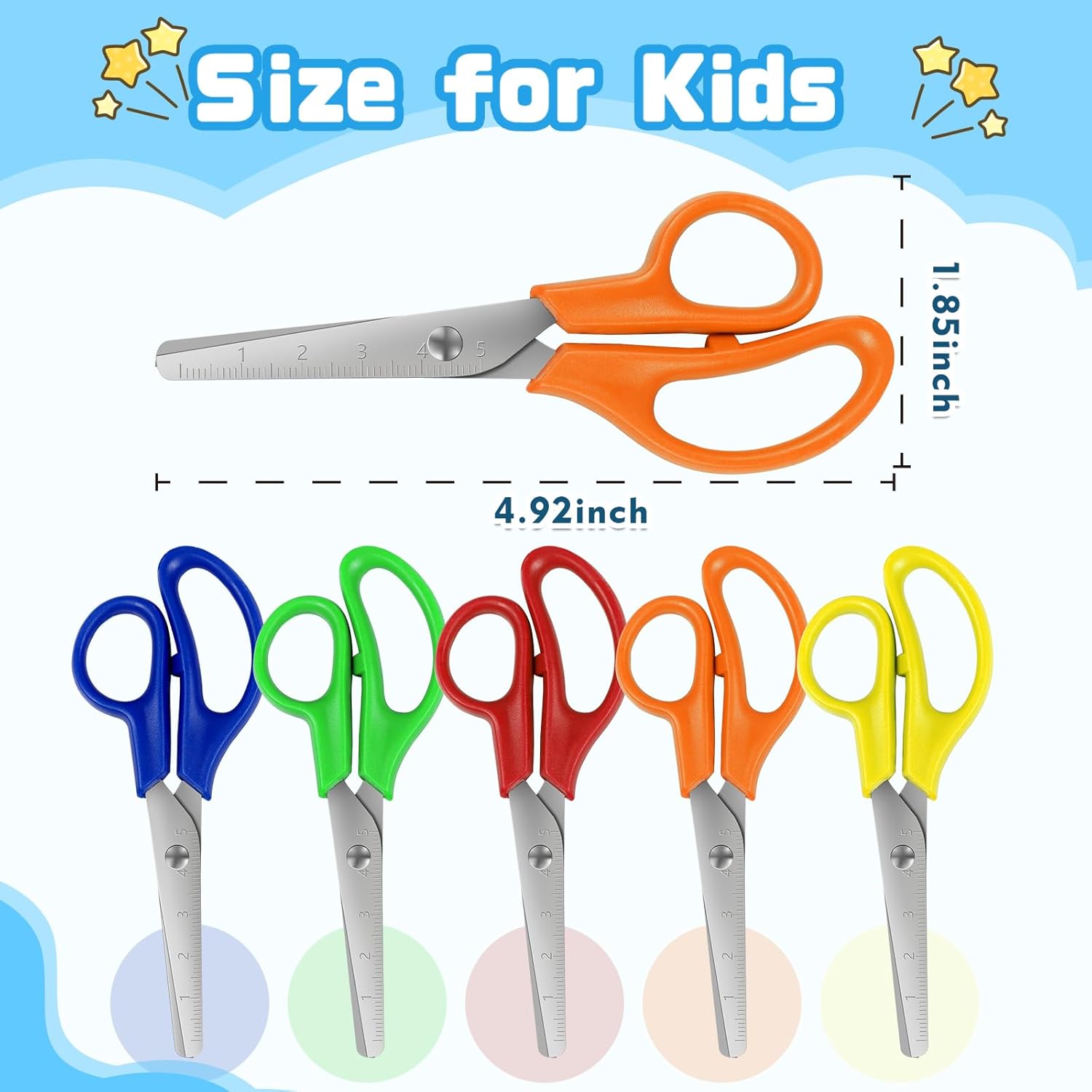 150 Pcs Kids Scissors Bulk Children Blunt Tip Safety Scissors Multipurpose Rounded Tip for Student Office School Craft Supplies (150)