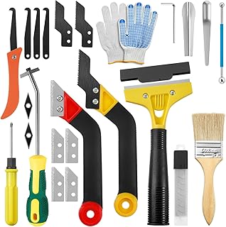 33 Pack Grout Removal Tool Kit, Tile & Caulk Remover Tools with Grout Saws, Scrapers & Blades - Ideal for Floor Tile Grout Cleaning, Bath & Shower