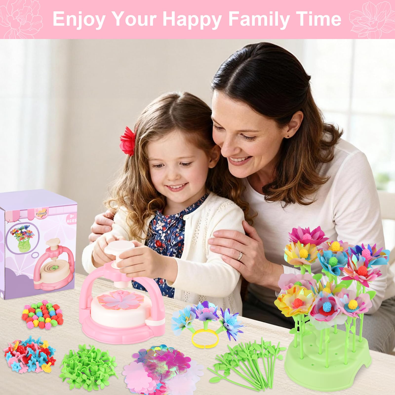Kit de Recharge pour Jouet Fleurs Enfant, 80 Pétales, 24 Tiges, Centres, Sépales