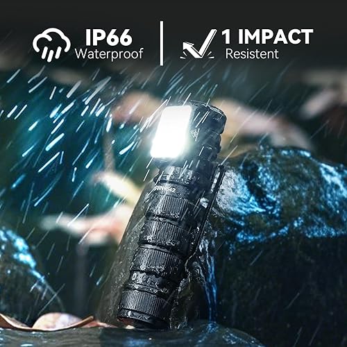 Miniatura 7 de sofirn Linterna frontal recargable HS42 con modo de luz roja, doble clip, 2100 lúmenes ultra brillante LED tipo C, puerto de carga IP66 impermeable