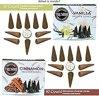 Vista 368 de TRUMIRI Incense Cones - Combo Pack of 20 Cone Incense - 10 Nag Champa + 10 Palo Santo - Insence Cones - Incense Cones Scented - Cone Incense Scents