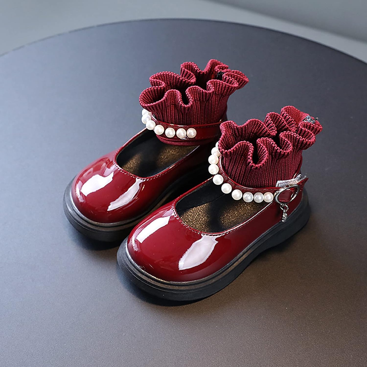 Baby Girls Princess Shoes for 15 Months-6 Years Newborn Flats Knit Dress Shoes Oxfords Lace Leather Shoes Performance School : Clothing, Shoes & Jewelry
