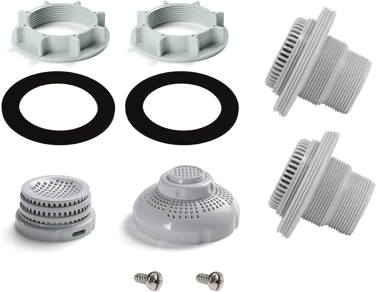 Intex 1.5 Inch Above Ground Pool Inlet & Outlet Strainer Fittings Set | 26073RP
