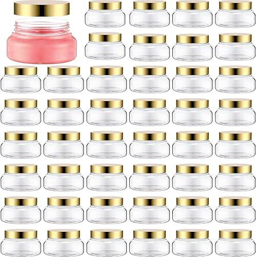 Miniatura 7 de Mumufy tarros de plástico transparente con tapas, recipientes de plástico redondos vacíos, contenedores de viaje para cremas, tarros cosméticos