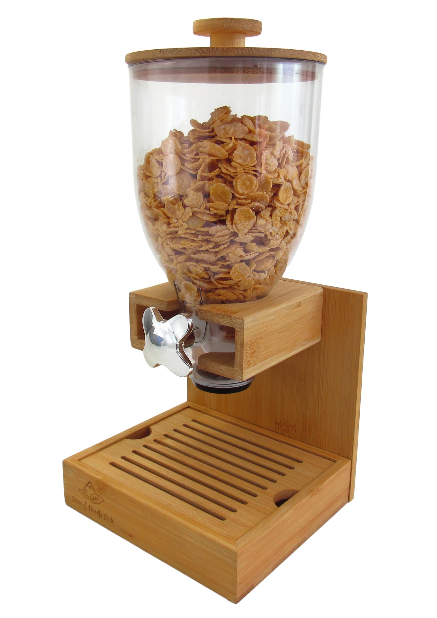 Future & Friendly Finds Bamboo Dispenser 2Liters (68 fl Oz), Cereal Dispenser, Storage Container, Snack Bar Station, Dry Food Dispenser, Cereal Dispenser Countertop, House Essentials