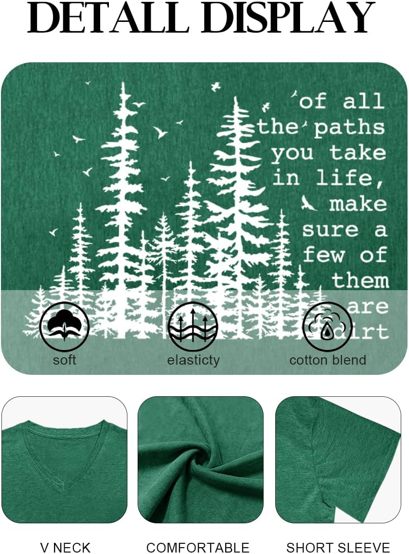 Plus Size T Shirt for Women Vintage Adventure Awaits Tshirt Hiking Shirts Mountain Graphic Tees Short Sleeve Tops - Image 5