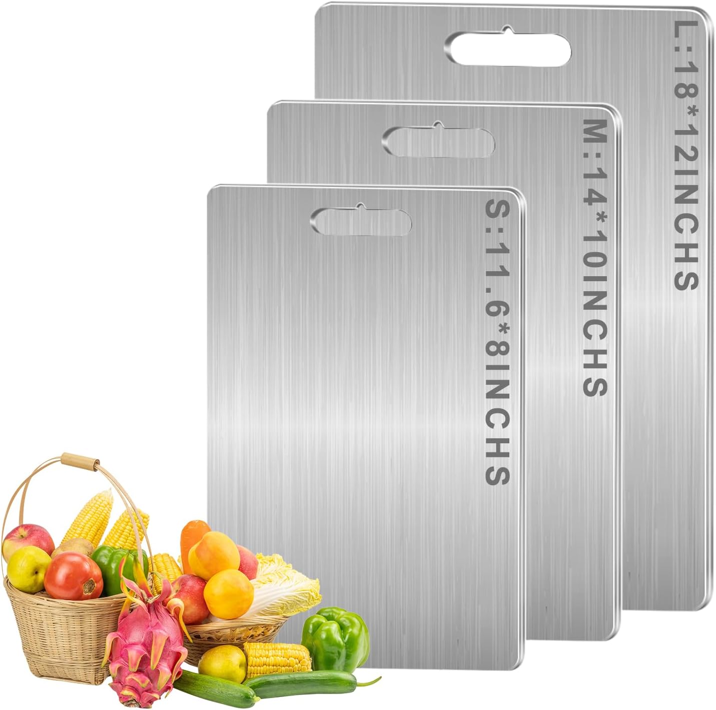 EZBNG Titanium Cutting Board, Stainless Non Stick Chopping Board, Countertop Non