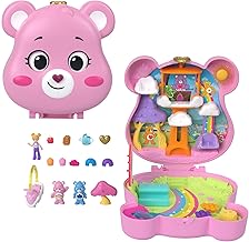 Polly Pocket x Care Bears Dolls & Playset with Toy Car and Themed Accessories, Travel Toy, Partnership Compact, JCC14