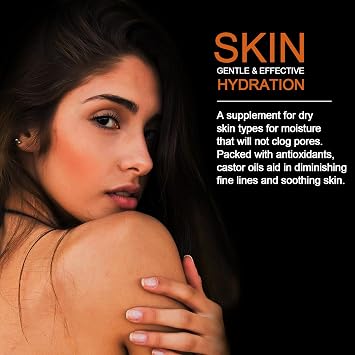 100% Pure Natural Castor Oil Organic Cold Pressed Rich Hydration for Dry Hair, Eyelashes, Eyebrows, Skin, Scalp, Nails and body care Essential Oil Unrefined Hexane-Free (100ml/3.38oz)